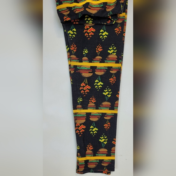 Hamburger Cheeseburger LuLaroe Leggings Tights Size Tall Curvy Funky Pants XXL ! - Picture 6 of 7